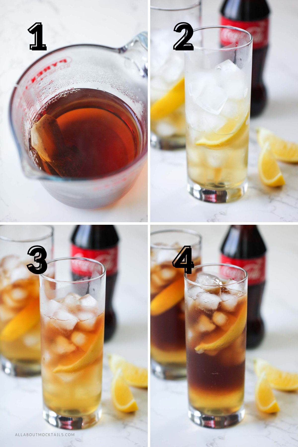 How to Make Non-alcoholic Long Island Iced Tea Step 1 to 4